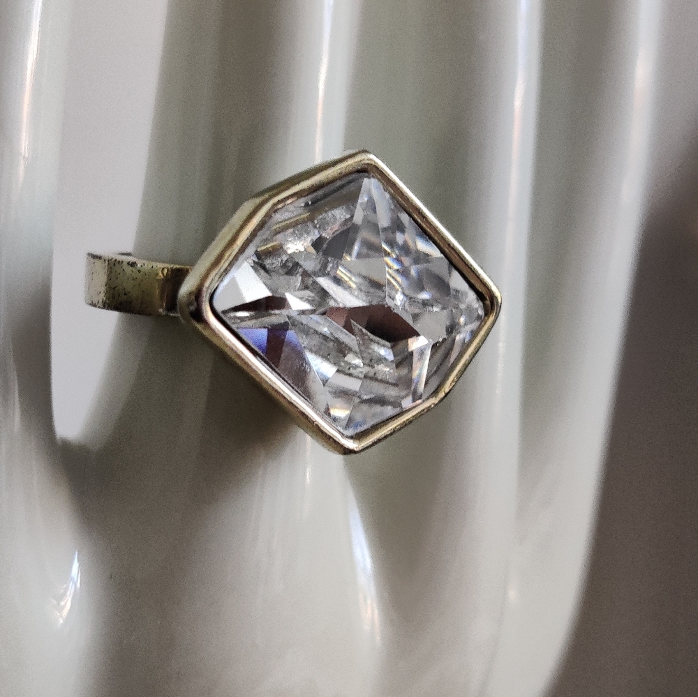 Dyrberg Kern Asymmetric Crystal Statement Ring